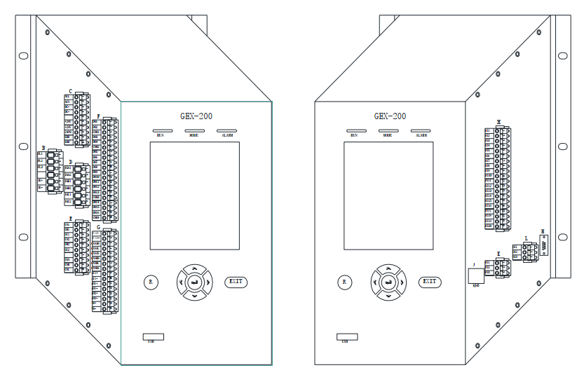 Schematic diagram of the rear panel Принципиальная схема задней панели